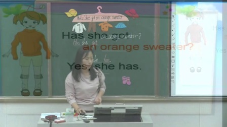 外研版(三起)小學(xué)英語(yǔ)三下Module10  Unit 2 She's got an orange sweater.河南毛思雅