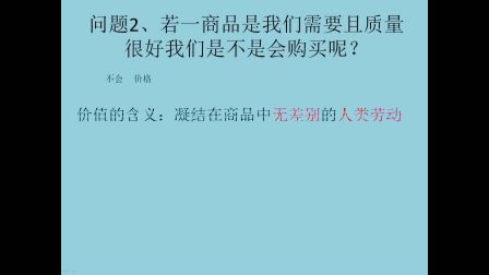 《商品的使用價(jià)值與價(jià)值》高一政治-延川縣中學(xué)-劉紅艷-陜西省首屆微課大賽